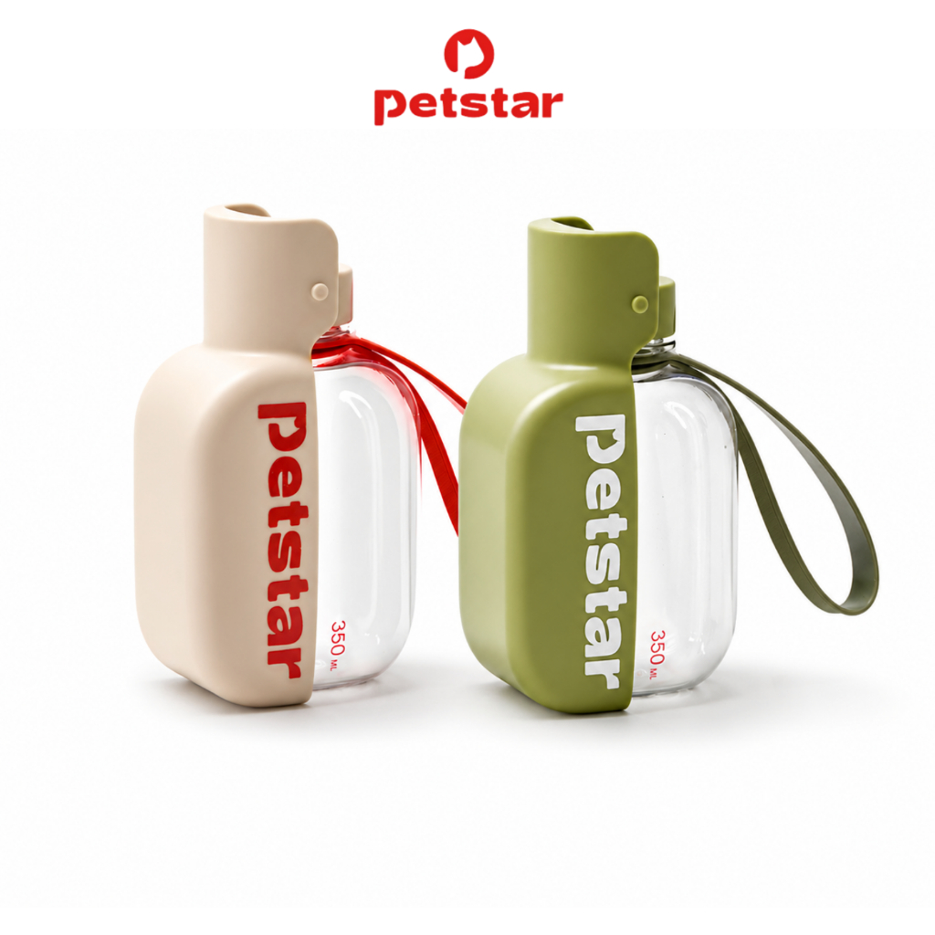 Petstar ขวดน้ำสัตว์เลี้ยง แบบพกพา Pet water bottle ขนาด 350 ml น้ำหนักเบา มีสายคล้อง พกพาสะดวก
