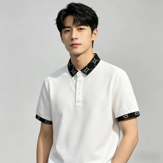PROMAN เสื้อโปโลผู้ชาย ทรงหลวมสบาย ผ้าฝ้ายแท้ ใส่ไปทำงาน-เที่ยวได้ สีไม่ซีด ไซส์ M-3XL