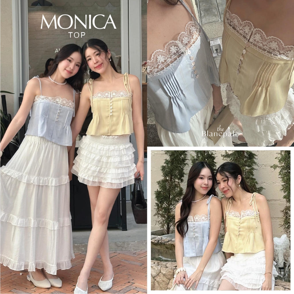 (หมดแล้วไม่เติมแล้วน้า)TheBlancPale : Monica top เสื้อสายเดี่ยว