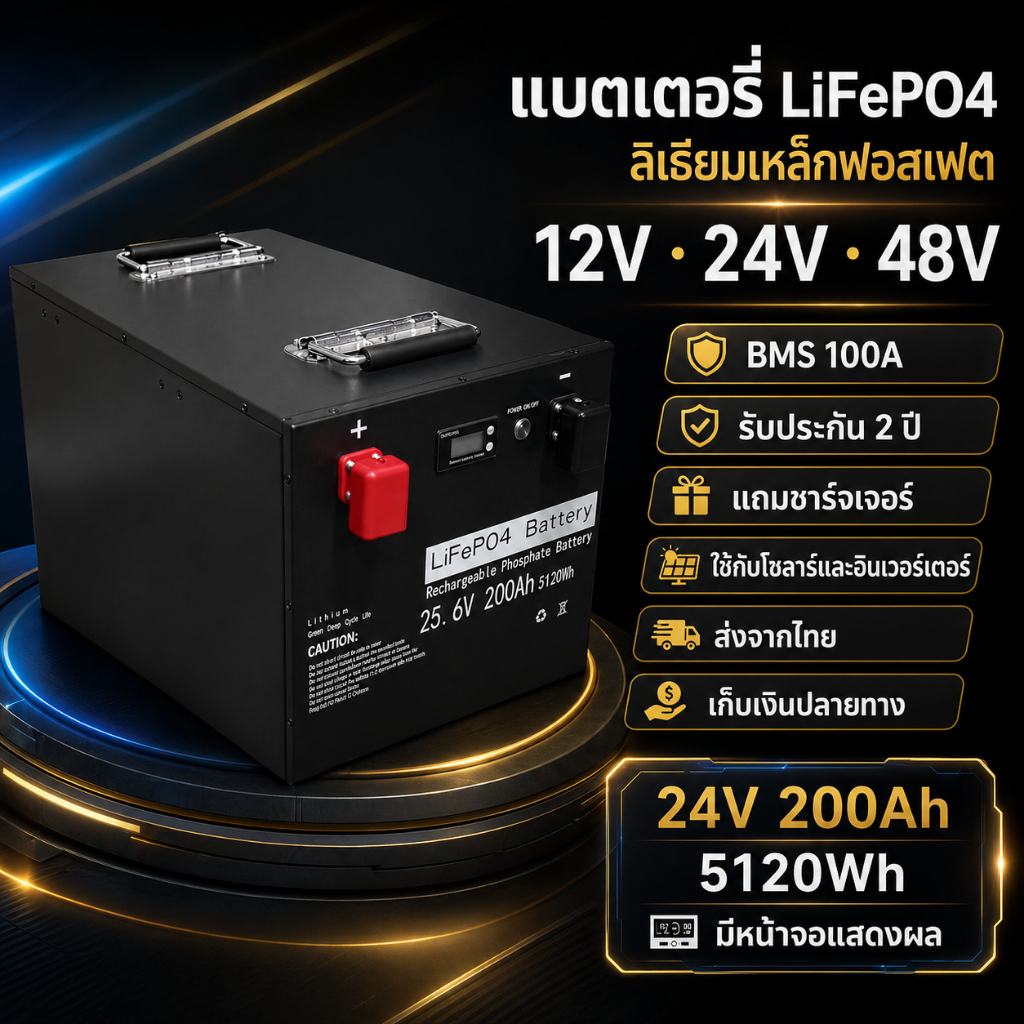 【รองรับ COD】CATL แบตเตอรี่ลิเธียม LiFePO4 12V 24V 48V BMS 100A โซลาร์เซลล์ อินเวอร์เตอร์