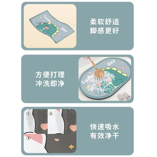 Doormat พรมเช็ดเท้า ทอหนาแน่น สีไม่ตก มียางกันลื่น พรมปูพื้นลายการ์ตูน (ขนาด 60x40 cm)