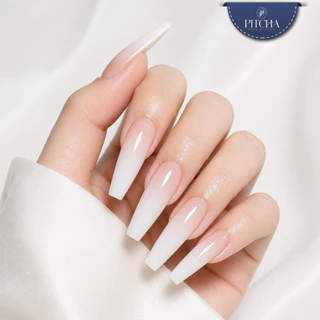 PITCHA Milky White Gel Polish สีขาวนม PD15 | โทนนู้ดละมุน เกลี่ยง่าย ไม่เป็นคราบ HEMA & TPO FREE