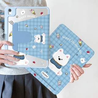 🔥พร้อมส่ง🔥case iPad Gen10 Gen12 Air8 ที่ใส่ปากกา ลูกสุนัขลายสก๊อต เคสiPadหมุน 360° Air6 Air7 Gen11