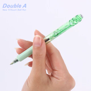 Double A TriTouch ปากกาลูกลื่นแบบกด 0.5 มม. หมึกสีน้ำเงิน จำหน่าย 4 ด้าม