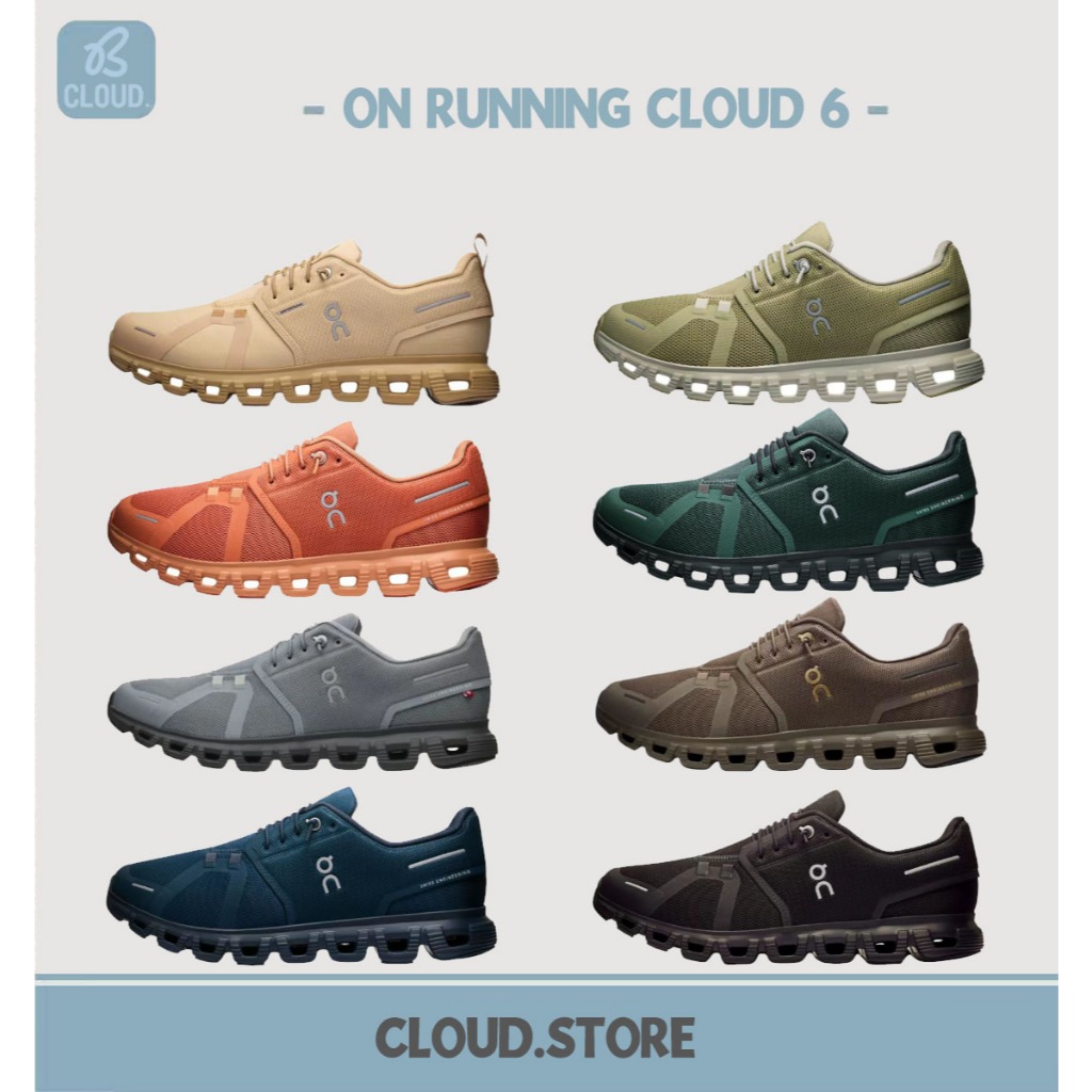 【แท้100%/มีพร้อมส่ง + Preorder💞】✅ On Running รองเท้าวิ่ง On Cloud 6 รองเท้าลำลองทรงเตี้ย Unisex สวมใส่สบาย มีสไตล์