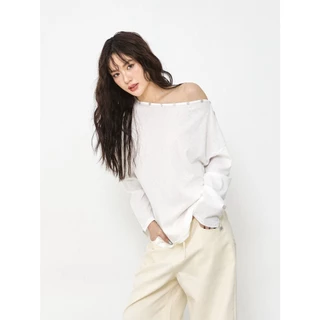 Roomry.n - Marin Shoulder Top เสื้อแขนยาวปาดไหล่