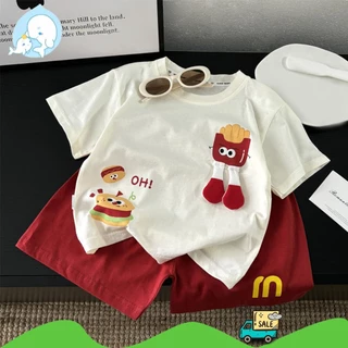 ชุดเซ็ตแขนสั้นสำหรับเด็ก ชุดสองชิ้นฤดูร้อนใหม่ สไตล์น่ารัก ผ้านุ่ม ใส่สบาย เหมาะกับฤดูร้าน