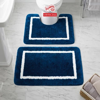 EXPRESS CARPET พรมห้องน้ำ2ชิ้น พร้อมส่ง 45x70cm+ตัวU50x60cm พรมเช็ดเท้ามีกันลื่น ซักได้ แห้งไว