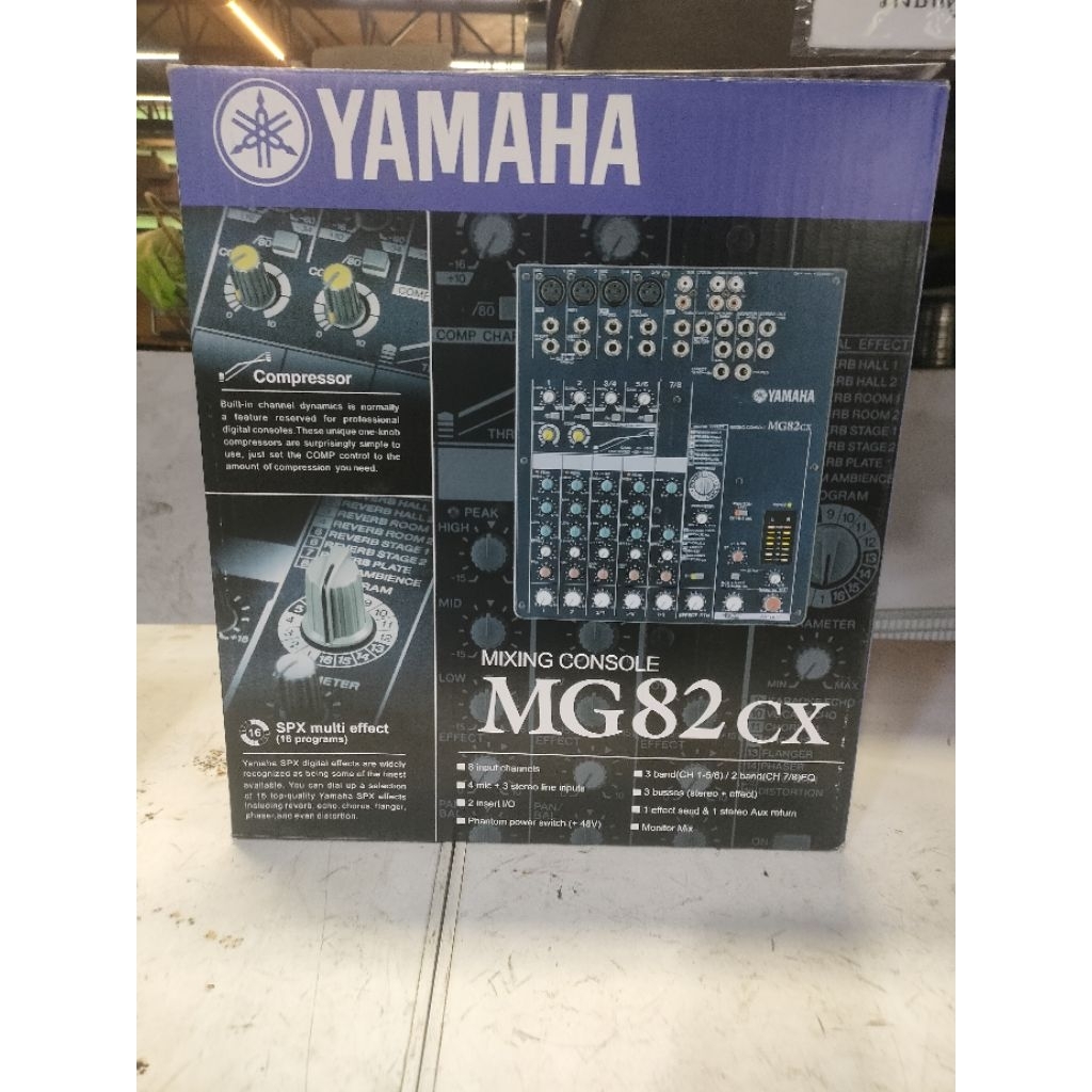 มิกเซอร์ Yamaha MG82CX แท้ 8 ช่อง พร้อมเอฟเฟค SPX 16 โปรแกรม + คอมเพรสเซอร์ เสียงดี