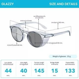 ANZ STUDIO | แว่นตากันแดดกันลม Glazzy เลนส์ Polarized ทรงกลม น้ำหนักเบา ใส่สบาย ปรับความเข้มเลนส์อัตโนมัติ