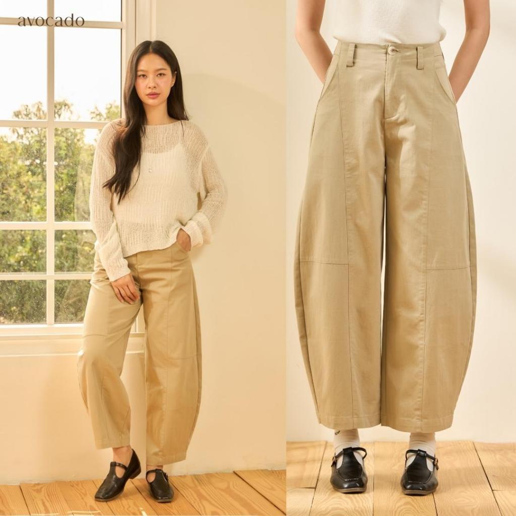 avocado – Essence Trousers กางเกงทรงบาเรล เนื้อผ้า Cotton 100% I มีไซส์ S-XL ราคา ถูกที่สุด ดีลบีเคเค