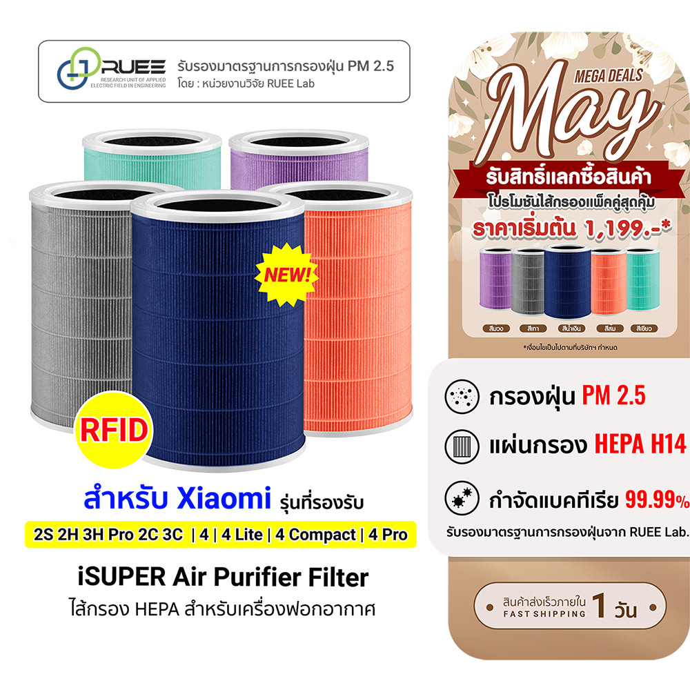 รีวิว iSUPER ไส้กรอง Xiaomi Air Purifier: อากาศบริสุทธิ์ถึงบ้าน! (ส่งด่วน)