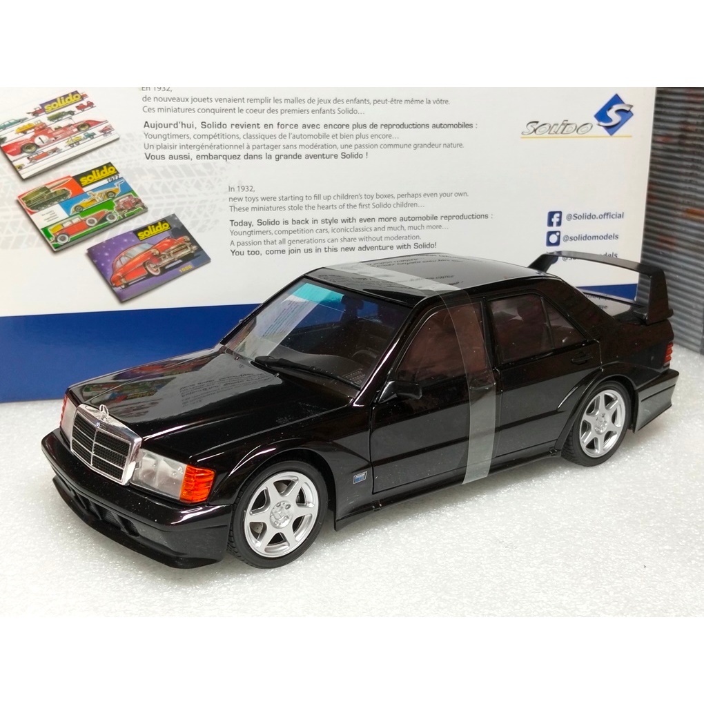 โมเดลรถ190E 1/18 โมเดลรถ เบนซ์ Mercedes Benz 190E EVO Black Solido model car 1:18 ราคา ok โมเดลรถของ