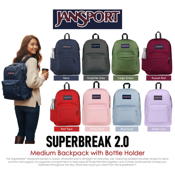 JanSport รุ่น SUPERBREAK 2.0 กระเป๋าเป้ Backpack สะพายหลัง รุ่นซุปเปอร์เบรค 2.0