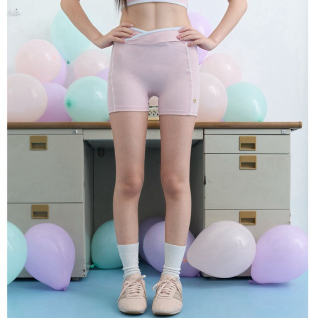 VYU pny short กางเกงออกกำลังกายขาสั้นสีเหลือง/ชมพู/navy