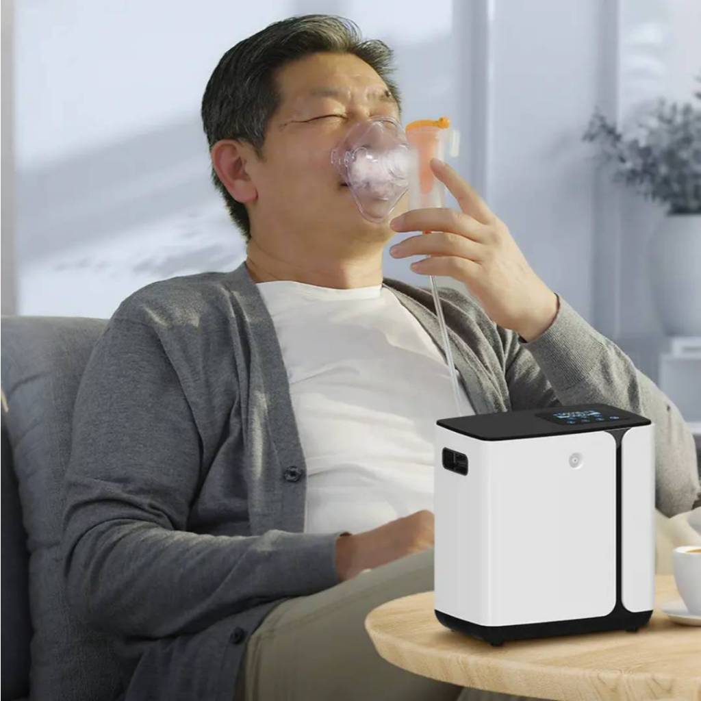 Yuwell YU300 เป็นเครื่องผลิตออกซิเจนแบบพกพาขนาดเล็ก (Homecare Oxygen Concentrator)