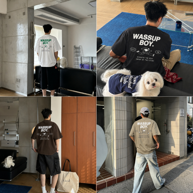 WASSUPBOY | เสื้อยืด Oversized คอฟิต อก 41"-47" | Premium Cotton 100% เทคนิคพิเศษ⚡สกรีนนูน3D | รุ่น Power Run (WSB003)