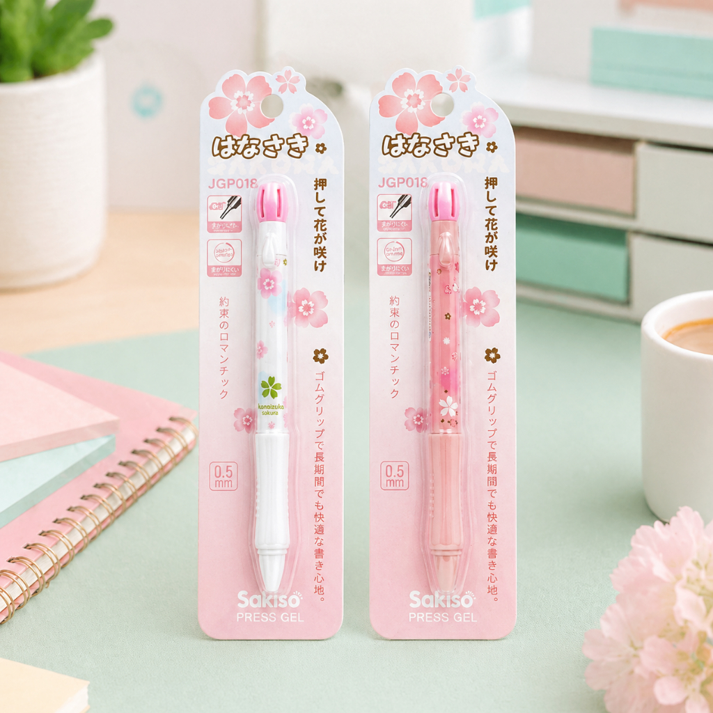 ปากกาเจลกด Sakiso หมึกน้ำเงิน 0.5 mm ลายซากุระ มี 2 สีให้เลือก