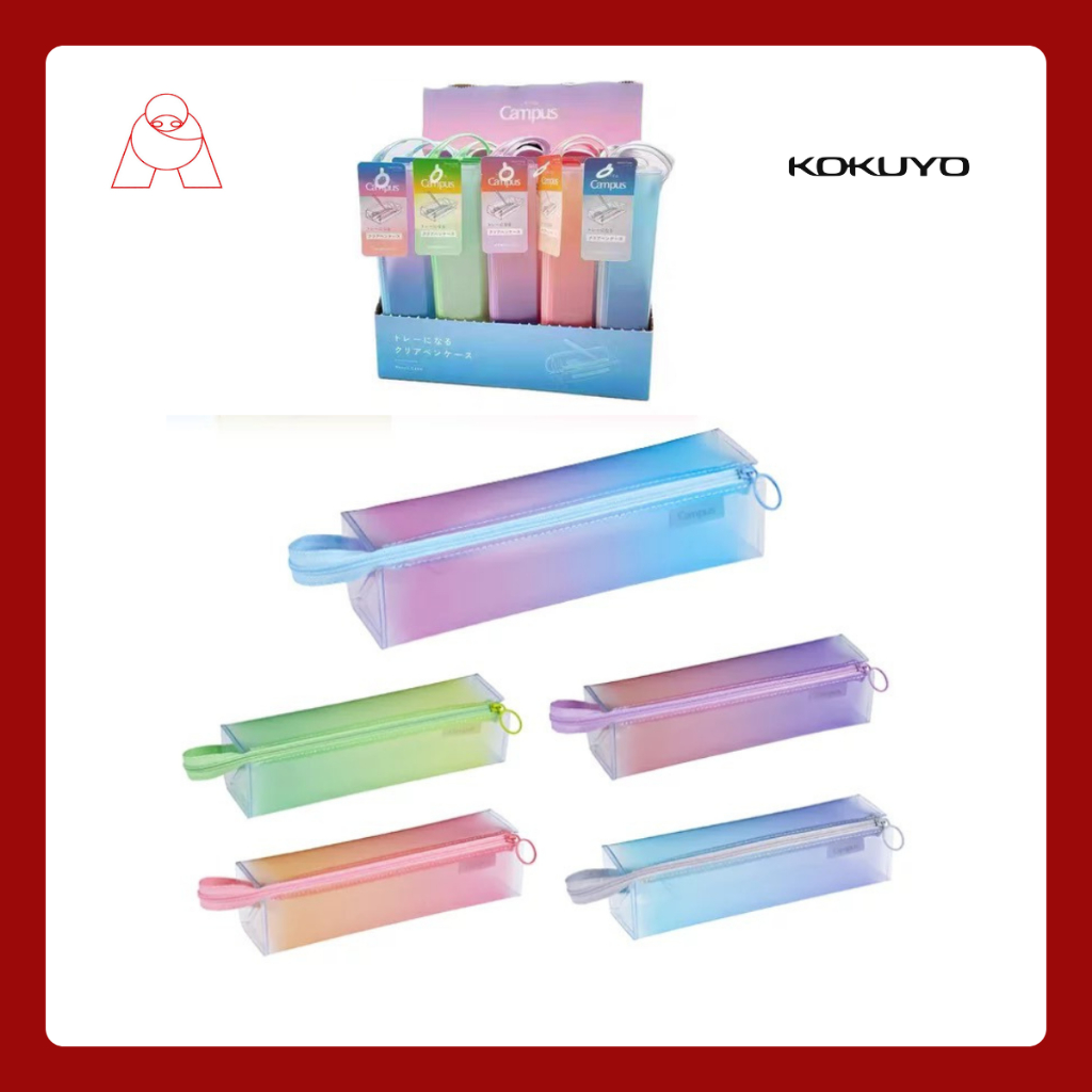 KOKUYO Campus Limited P&R Pen Case กล่องใส่ปากกาแบบใสสีพาสเทล กล่องดินสอ กระเป๋าดินสอคุณภาพดีจากญี่ปุ่น