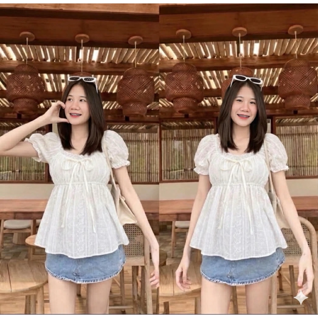 เสื้อแขนตุ๊กตา(รหัสJ75) กดก่อนหมดน๊าา อ่านก่อนกด มี2ไซส์