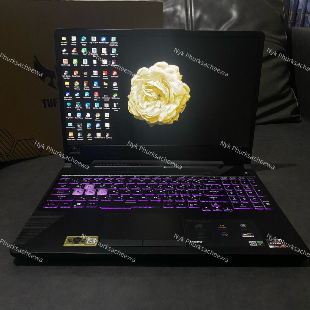 Asus TUF Gaming A15 Ryzen7-4800H GTX1650Ti Ram16 SSD512 จอ15.6 144Hz สเปคเกมมิ่ง คีย์บอร์ดไฟRGB ประม