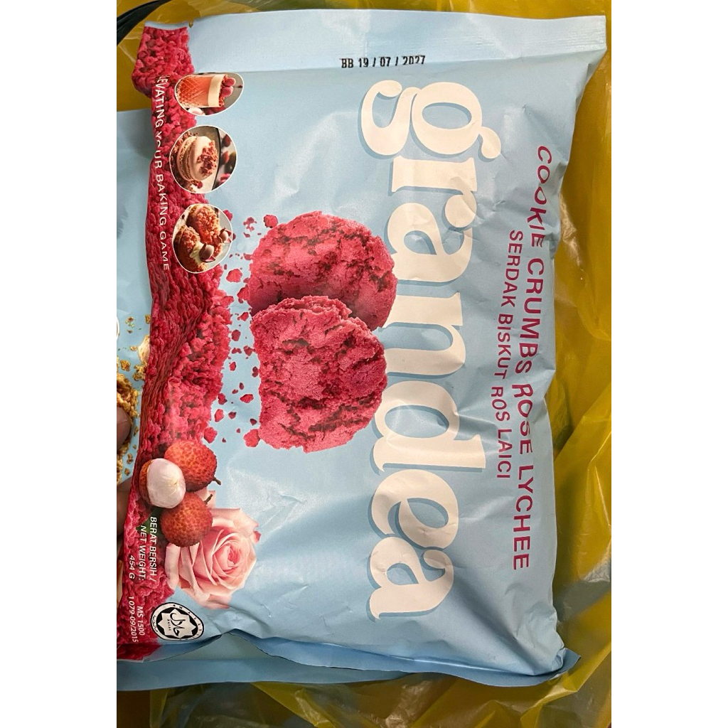 Grandea cookie crumb รสกุหลาบลิ้นจี่ ขนาด 454กรัม