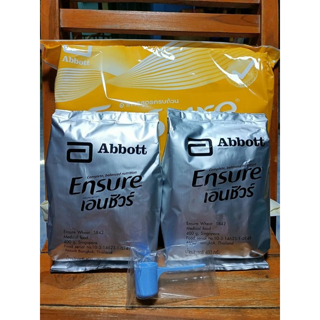 นมเอนชัวร์ Ensure จำนวน 2 ถุง กลิ่นธัญพืช สูตรหวานน้อย ขนาด 400 กรัม แท้ 100% พร้อมส่ง หมดอายุปี 2027