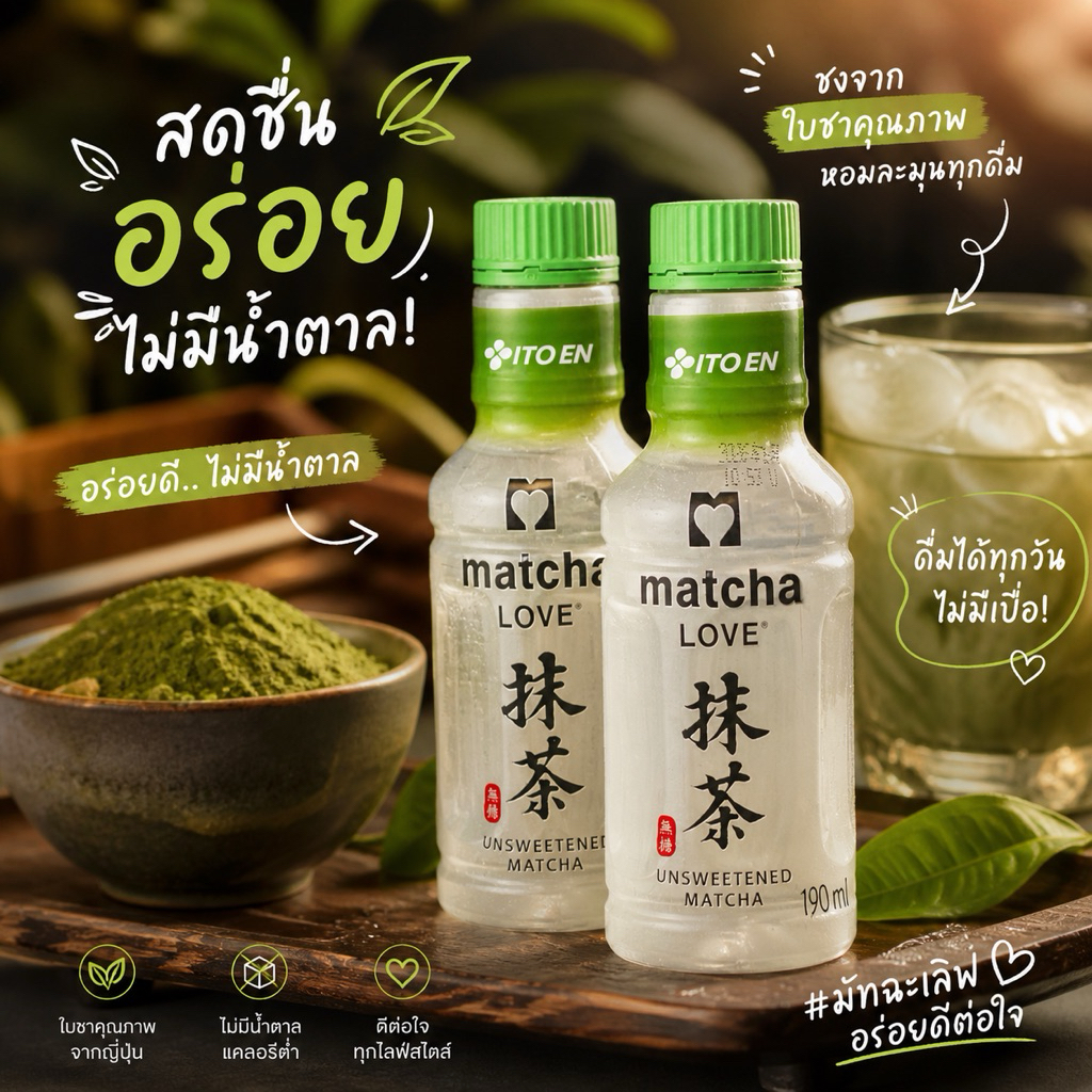 ✅ พร้อมส่งถูกสุด ✅ - Itoen Matcha Love Matcha Love Sugar Free มัทฉะพร้อมดื่ม