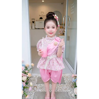 ชุดไทยเด็กสใบโปว์🎀 งานน่ารัก ❤️