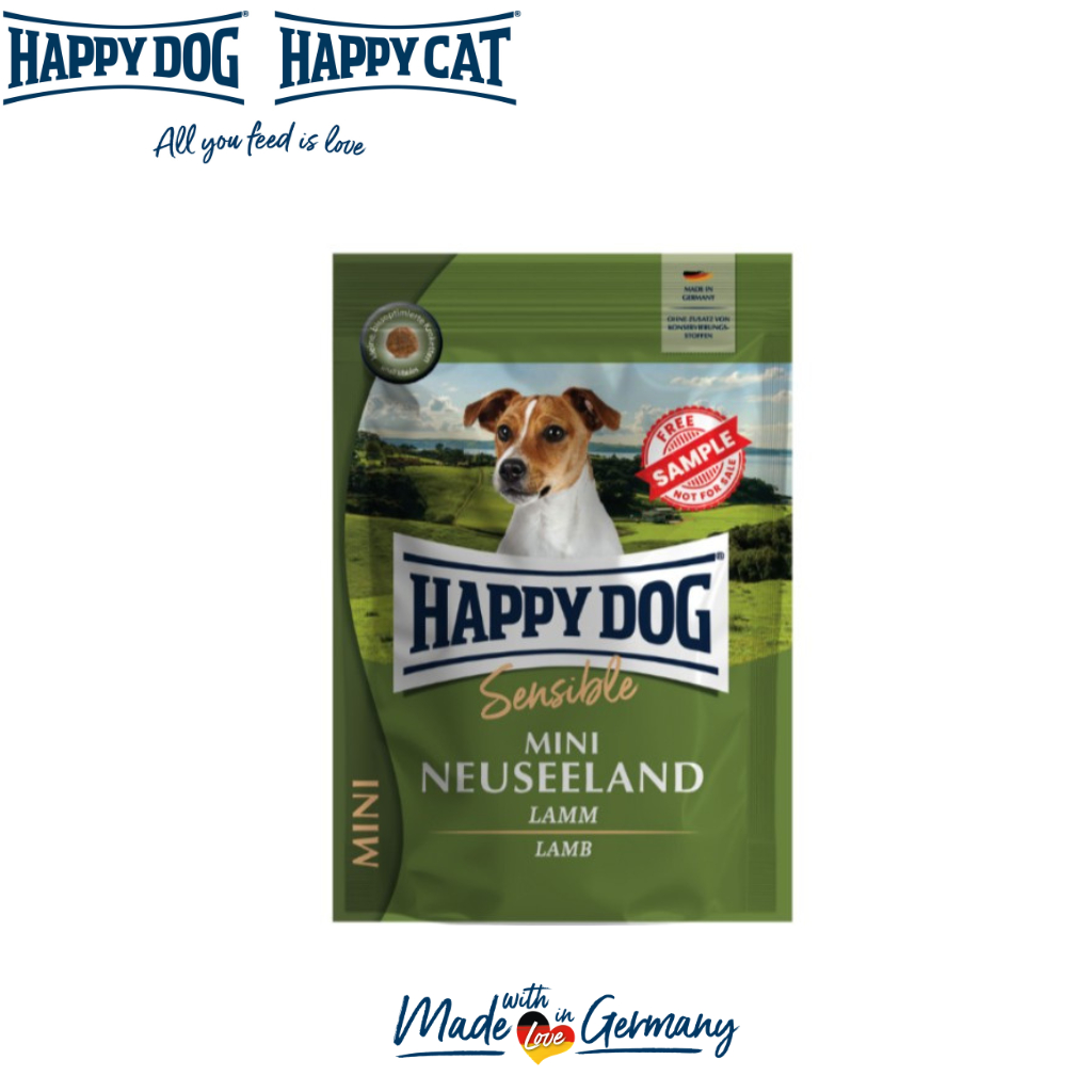 [ของแถม] Happy Dog Mini Neuseeland 80g  ตัวอย่างทดลองอาหารหมาพันธุ์เล็ก เกรดพรีเมียม รสแกะ ขนาด 80กรัม
