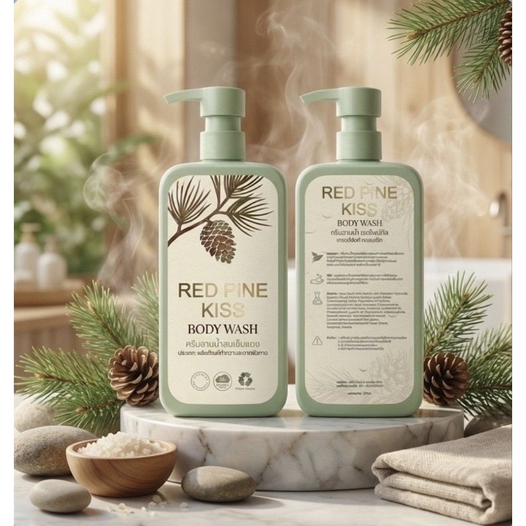 ครีมอาบน้ำน้ำมันสนเข็มแดง🌲ขายดี✨️ Redpine Kiss Body wash🌿