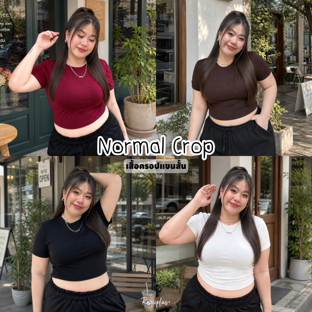 𝗡𝗼𝗿𝗺𝗮𝗹 𝗖𝗿𝗼𝗽 เสื้อครอปเบสิค ❤️สาวอวบ❤️ มี 3สี