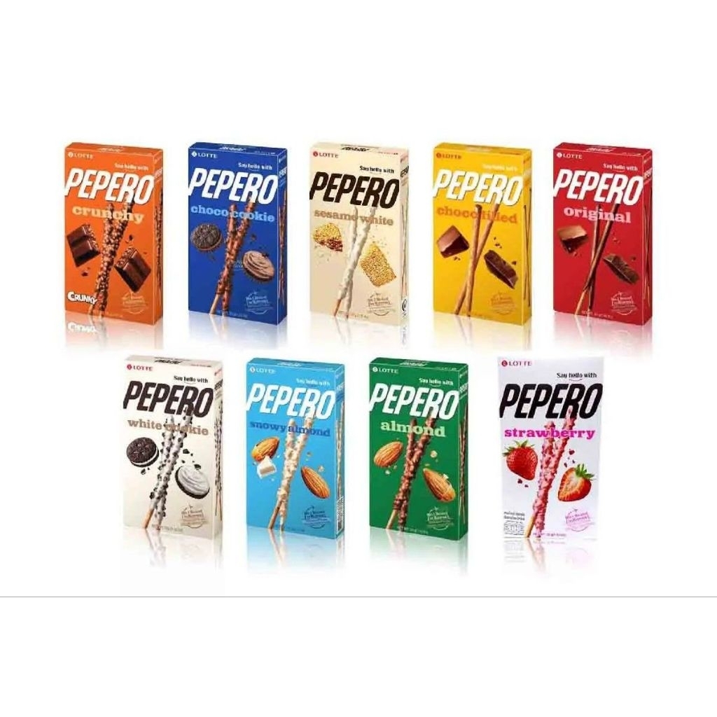 Pepero Lotte บิสกิตแท่ง  32 ก. กลิ่นหอมชื่นใจ