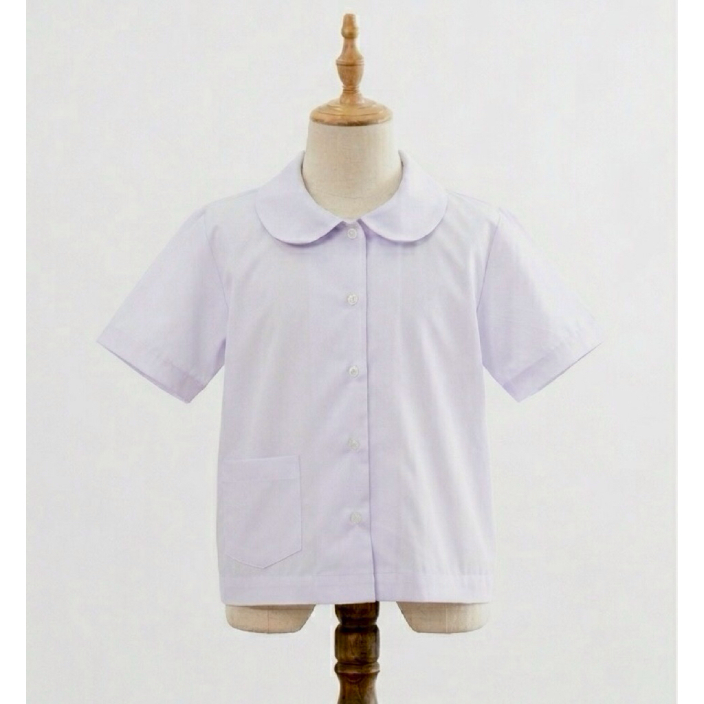เสื้อนักเรียนหญิง คอบัว สีขาว ระดับประถมศึกษา