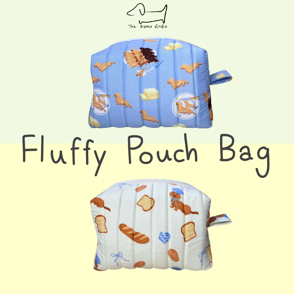 Fluffy pouch bag กระเป๋าอเนกประสงค์ กระเป๋าเครื่องสำอางค์ | the hamo studio