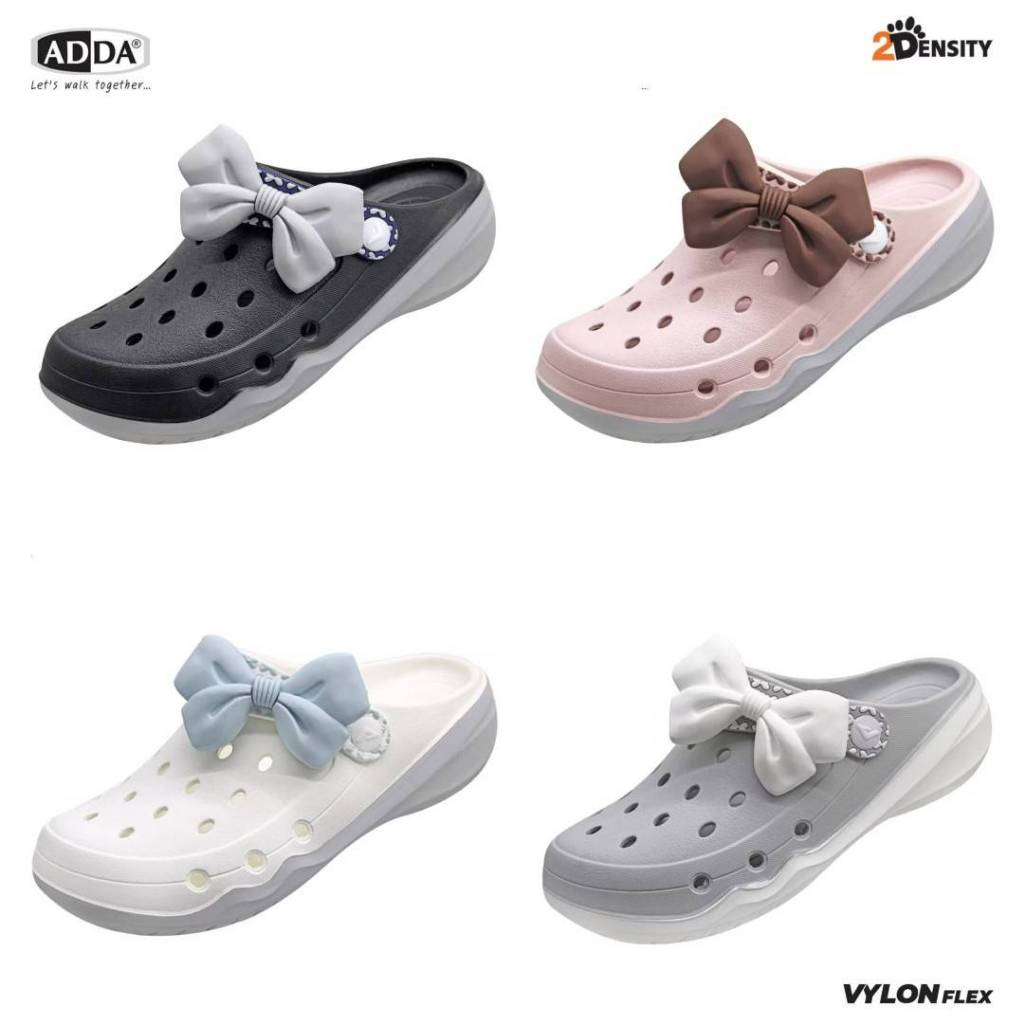 ADDA 2density รองเท้าแตะ รองเท้าลำลองผู้หญิง แบบสวมหัวโต Candy Bow รุ่น 5TD82W2 (ไซส์ 4-6)