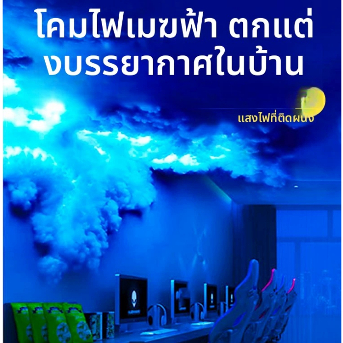 แถบไฟ Led รูปก้อนเมฆ สําหรับตกแต่งผนัง บาร์ ห้องเล่นเกม เทศกาล ปาร์ตี้