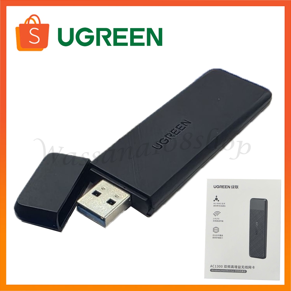 Ugreen AC1300 (50340) การ์ดเครือข่ายไร้สาย แบบดูอัลแบนด์ กำลังขยายสูง