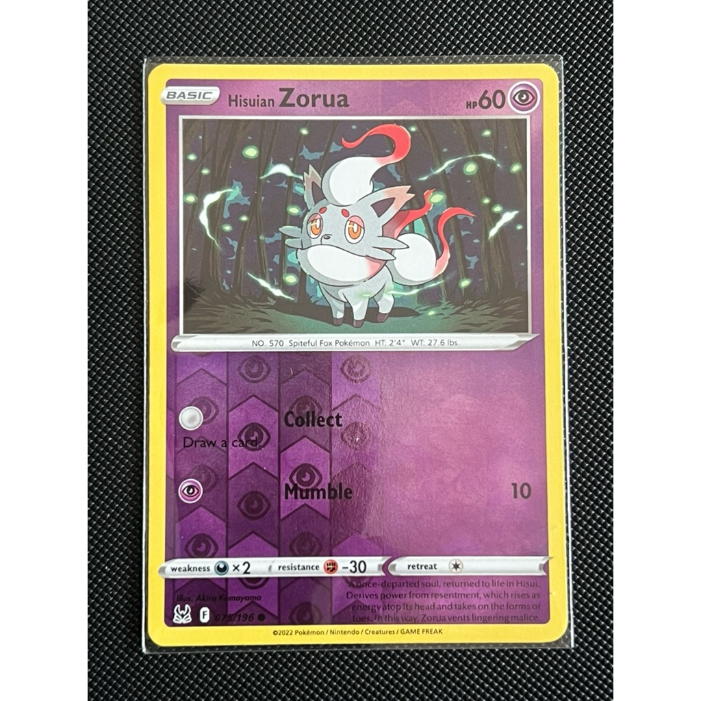 Pokemon card EN Hisuian Zorua-Reverse Holo