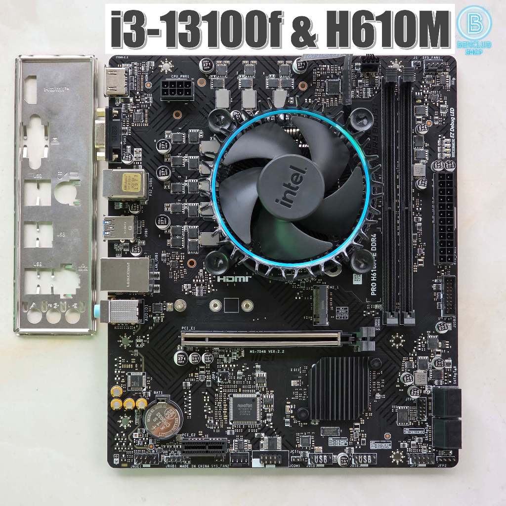 🎉cpu mb: i3-13100f | MSI PRO H610M E DDR4 (เจน12)🙏ซีพียูและเมนบอร์ดคอมสินค้ามือสอง