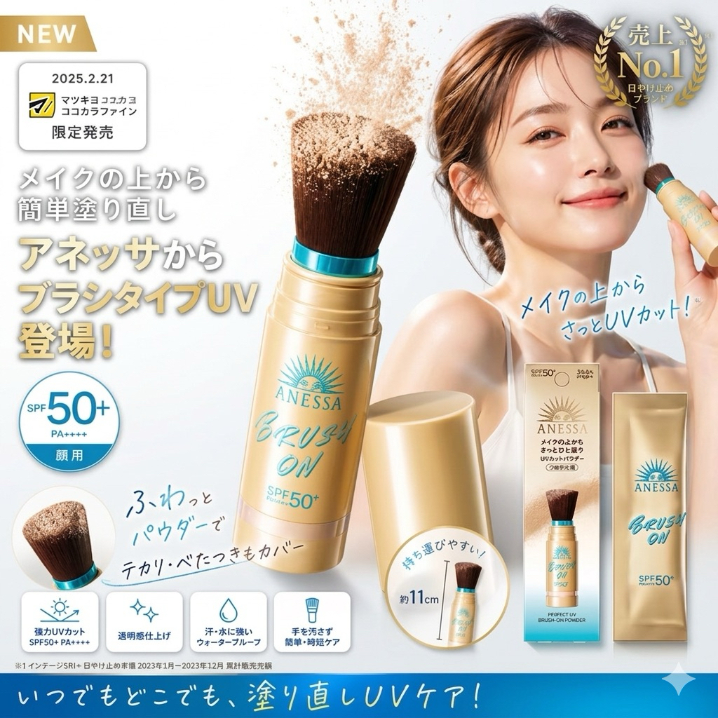 พร้อมส่ง แป้งกันแดด รุ่นใหม่จาก🇯🇵 ANESSA Perfect UV Brush-On Powder SPF50+・PA+++