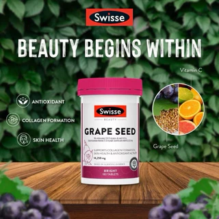 Swisse Grape Seed สารสกัดจากเมล็ดองุ่น ผิวกระจ่าง ใส ลดริ้วรอย จุดด่างดำ ฝ้า กระ (แบ่งขาย 30/60 เม็ด)
