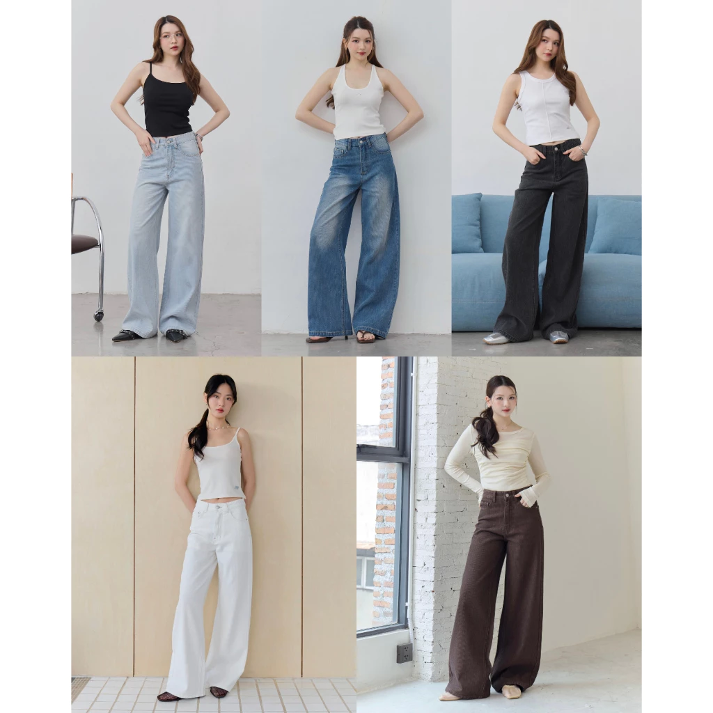 Riley.apparels - Boston Jeans กางเกงยีนส์กระบอกตรง texture ลูกฟูก 7016