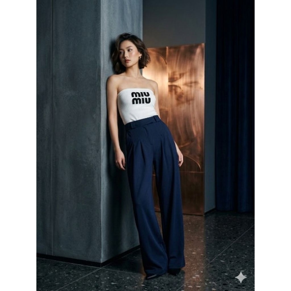 ชุดเซ็ท เซ็ท2ชิ้น เสื้อปักmiumiuและกางเกง่