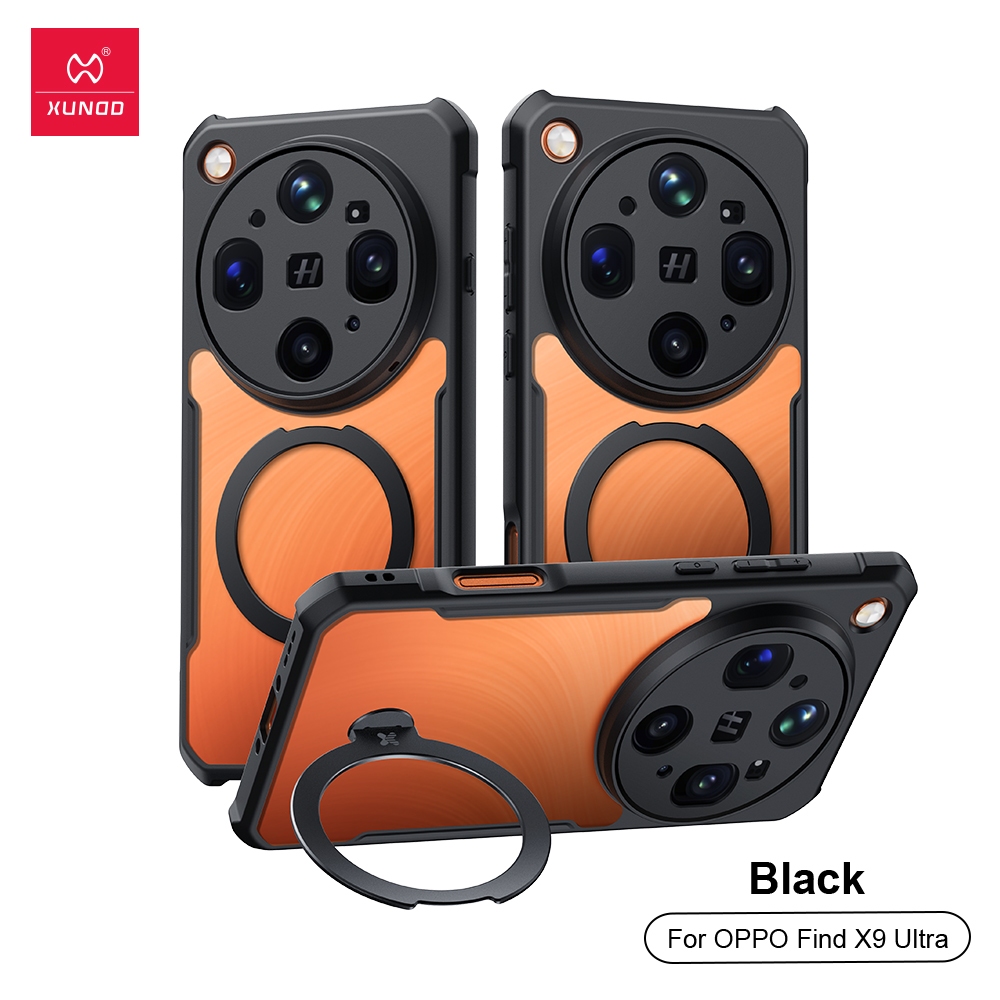 XUNDD เคส ใช้สำหรับ Oppo Find X8 Ultra Pro Case Find X9 Pro X9 Ultra เคสโทรศัพท์แม่เหล็ก พร้อมขาตั้ง ปรับหมุนได้