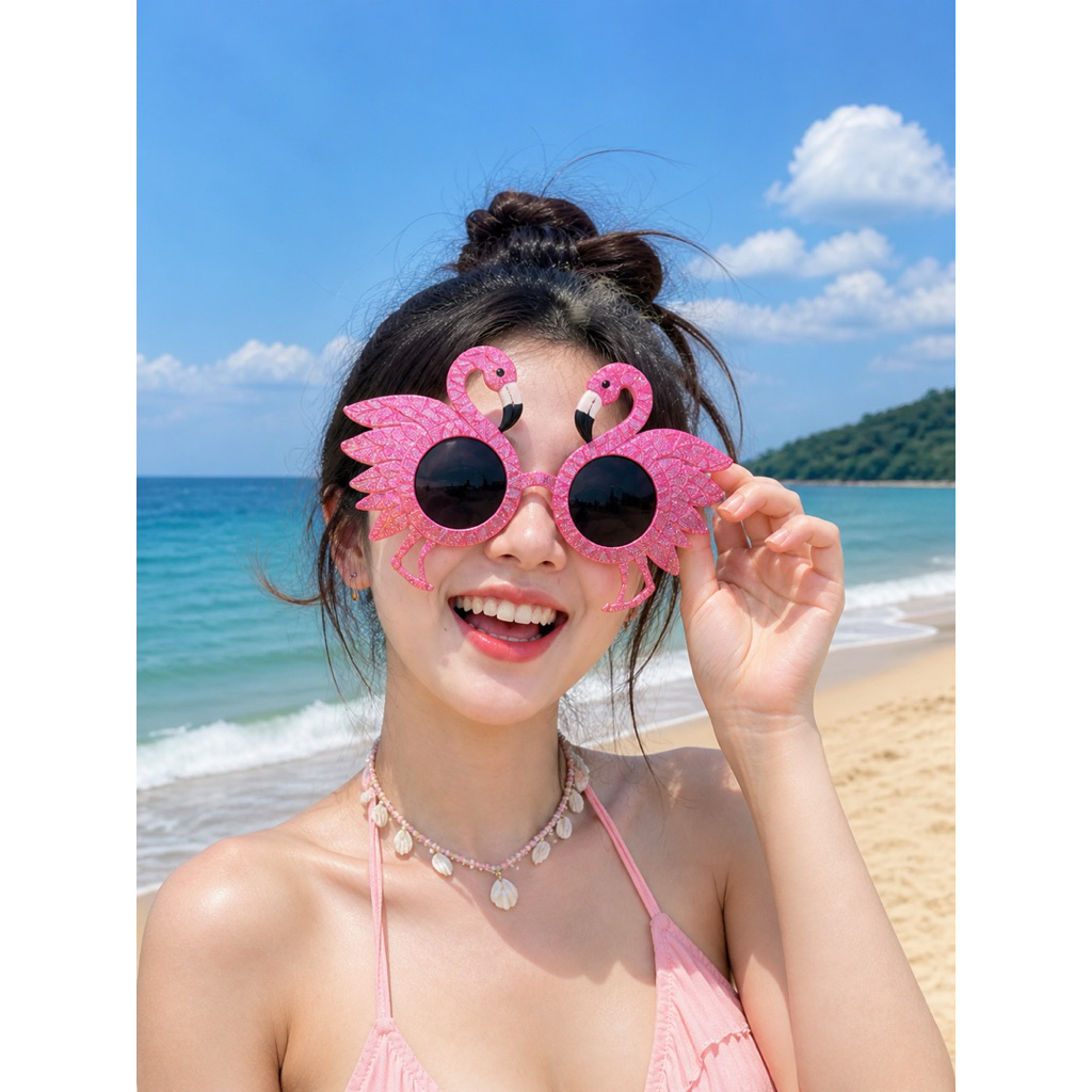 แว่นแฟนซี แว่นถ่ายรูป แว่นดอกไม้ แว่นสับปะรด แว่นฟลามิงโก้ พร็อพเที่ยวทะเล ปาร์ตี้ พร้อมส่ง