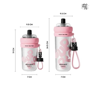 แก้วน้ำ กระบอกน้ำเก็บอุณหภูมิ 500/700ml สแตนเลส316 เคลือบเซรามิก พร้อมหลอดและพวงกุญแจ รุ่น Cuppro Moment