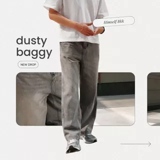 HIMSELF Dusty Grey Baggy Jeans กางเกงยีนส์ทรง Baggy สีเทาฟอกเฟด