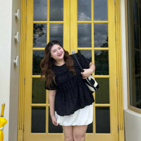 (ลายจุดเข้าเพิ่ม) Luna Blouse 4 สีใหม่ เสื้อทรงระบายสาวอวบ