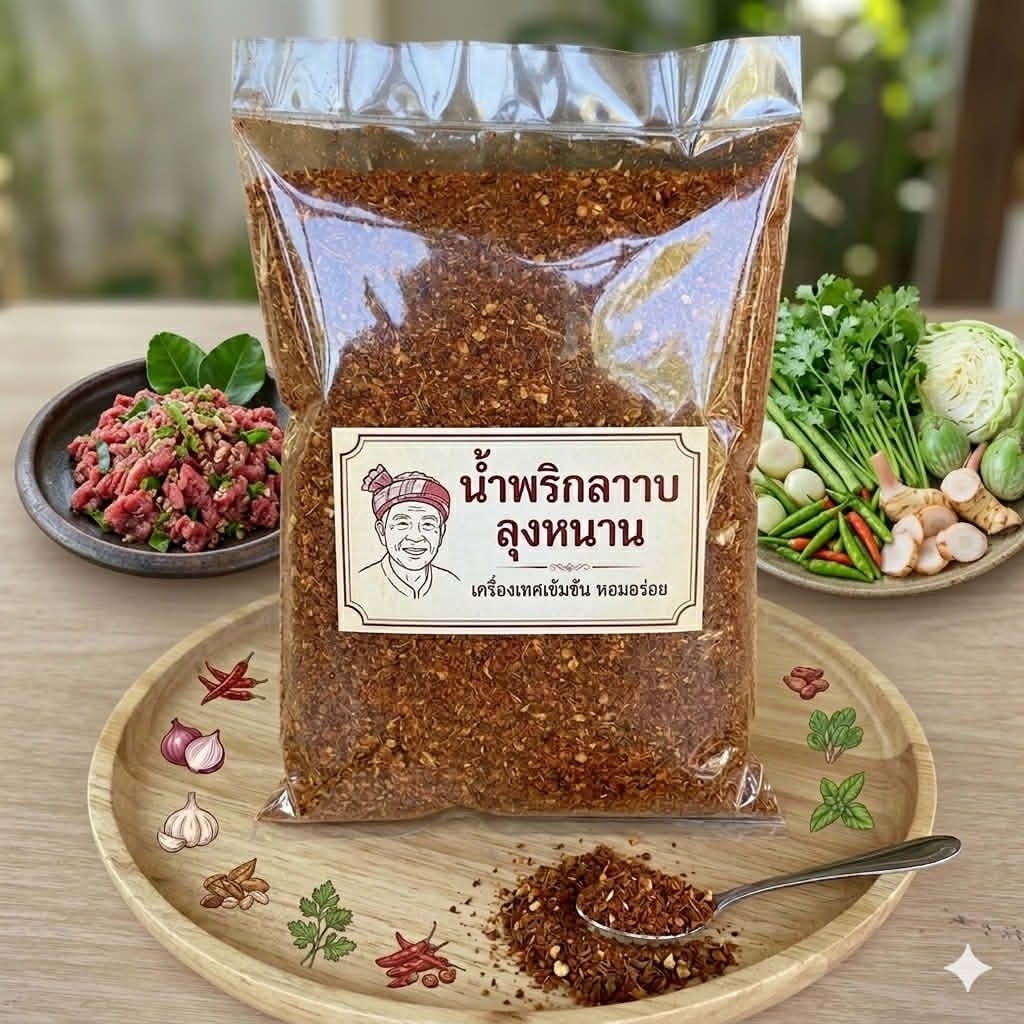 น้ำพริกลาบลุงหนาน: เข้มข้น หอมอร่อย ถึงใจสายลาบ! 🔥
